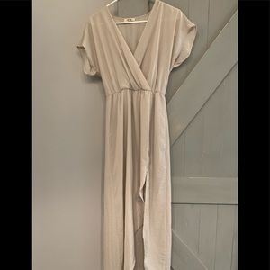 Beige high low dress